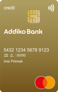 Addiko zlata obročna kartica Mastercard